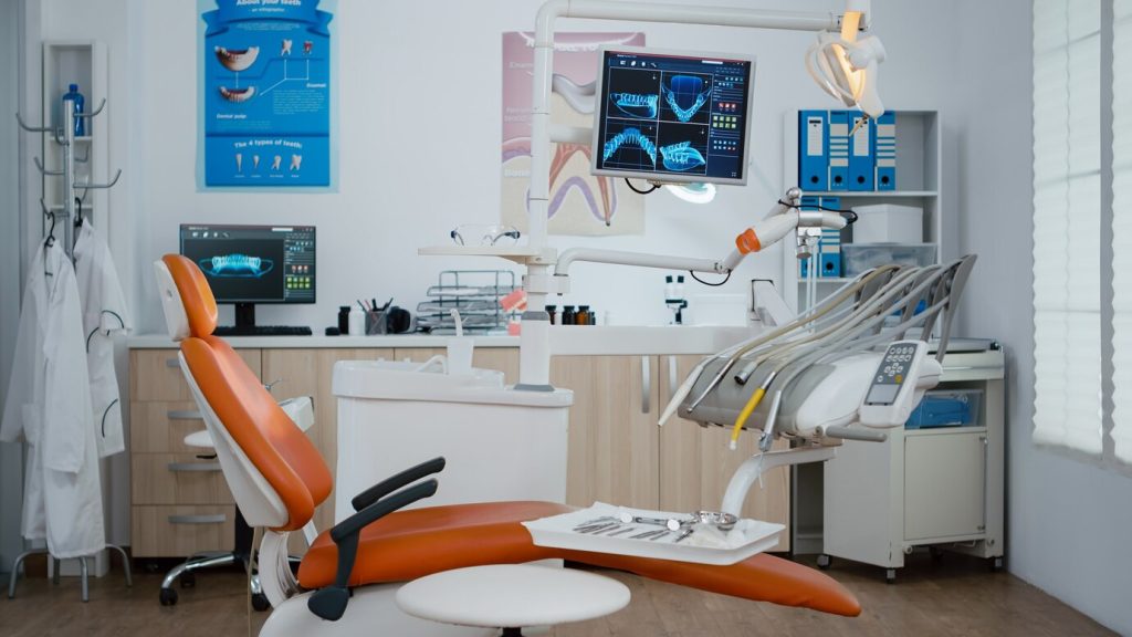 interior modern equipped dental office with x ray monitors dentist stomatology orthodontic workplace 482257 2309